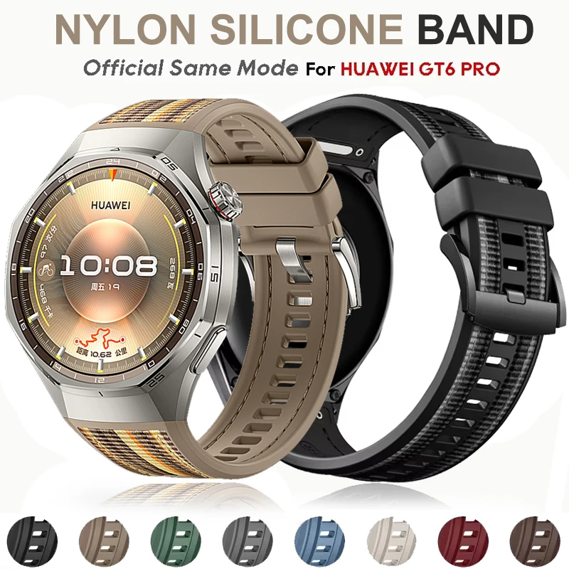Original 1:1 No Gaps Strap for Huawei Watch GT 6 Pro 46mm Nylon Silicone Composite Bracelet correa Huawei Watch GT6 Pro band