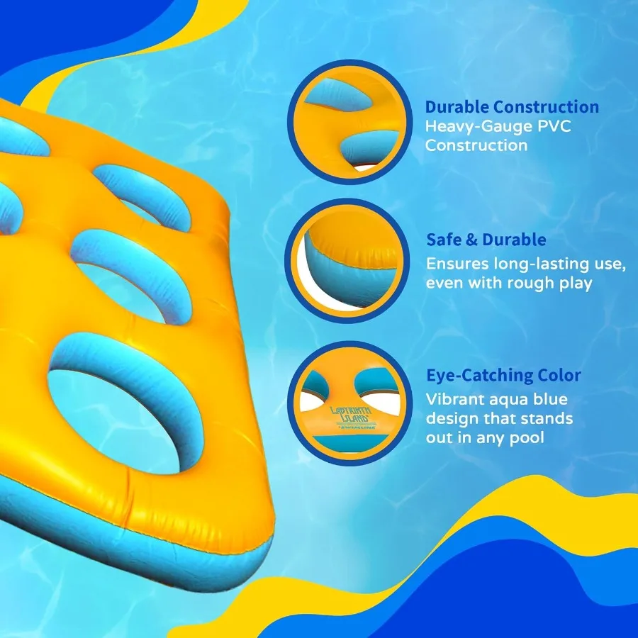 لعبة حمام السباحة القابلة للنفخ على جزيرة المتاهة لتصميم المتاهة الزرقاء الممتعة مع مادة PVC متينة مثالية للعب المائي في الصيف وفي الهواء الطلق