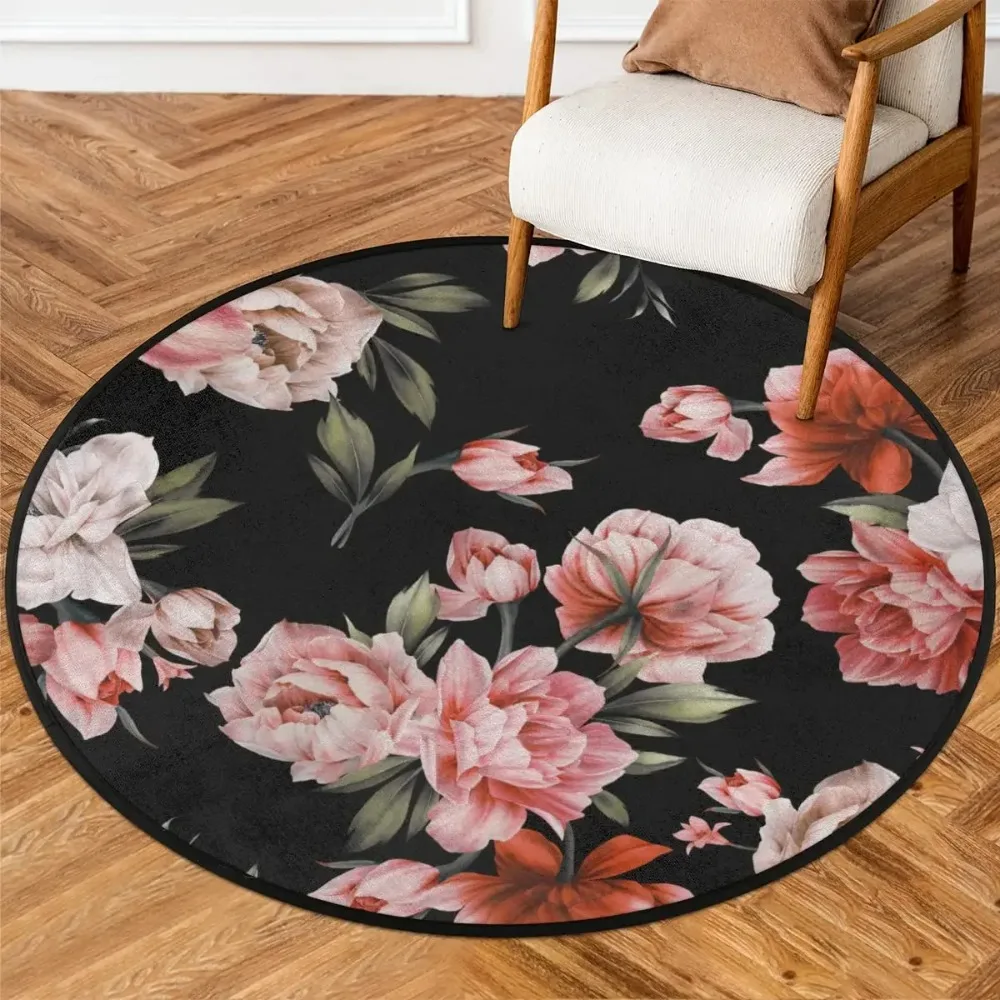 Vintage Luxury Flower Carpet Anti Slip and Easy To Clean Durable Carpet That Can Be Placed in Bedrooms and Living Rooms At Home