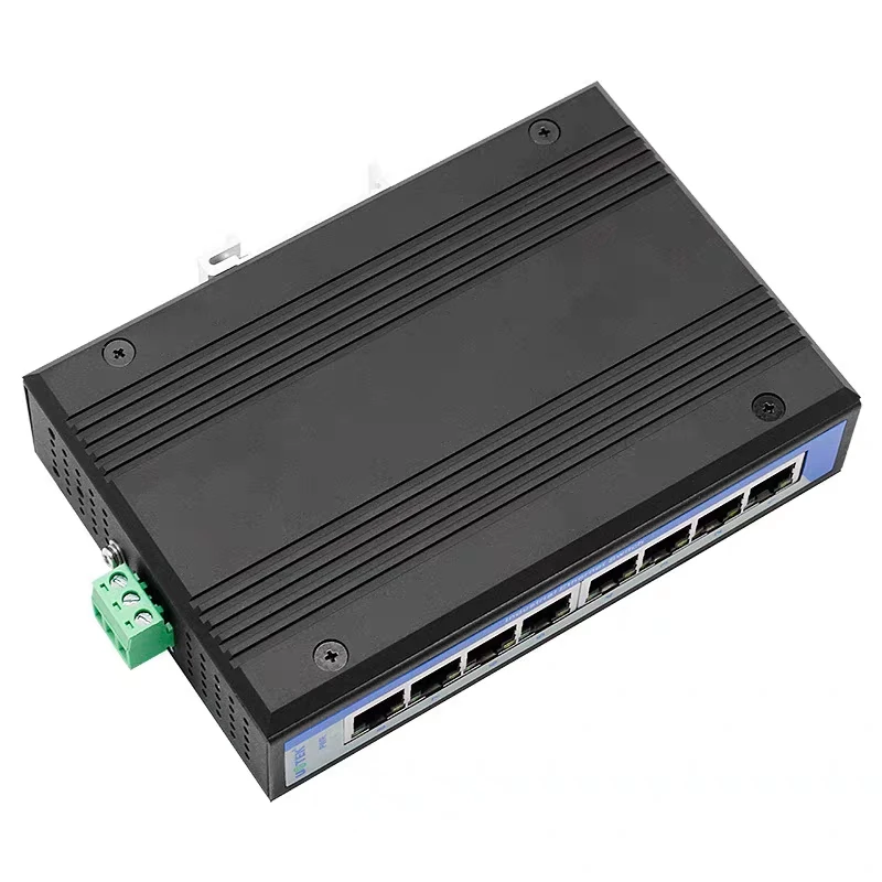 Yutai High Tech 8-port Full 100Mbps Full Electrical Industrial Grade Ethernet Switch Rail Type UT-60-DC8T