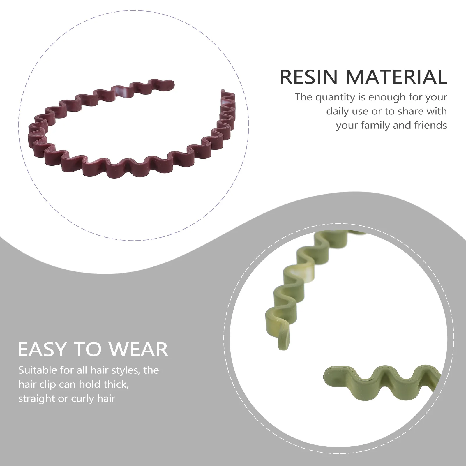 

6pcs Hair Bands Women Headband Girls Accessories Cute Resin Frosted Short Straight Curly Wavy Hair Face Washing Styling Daily