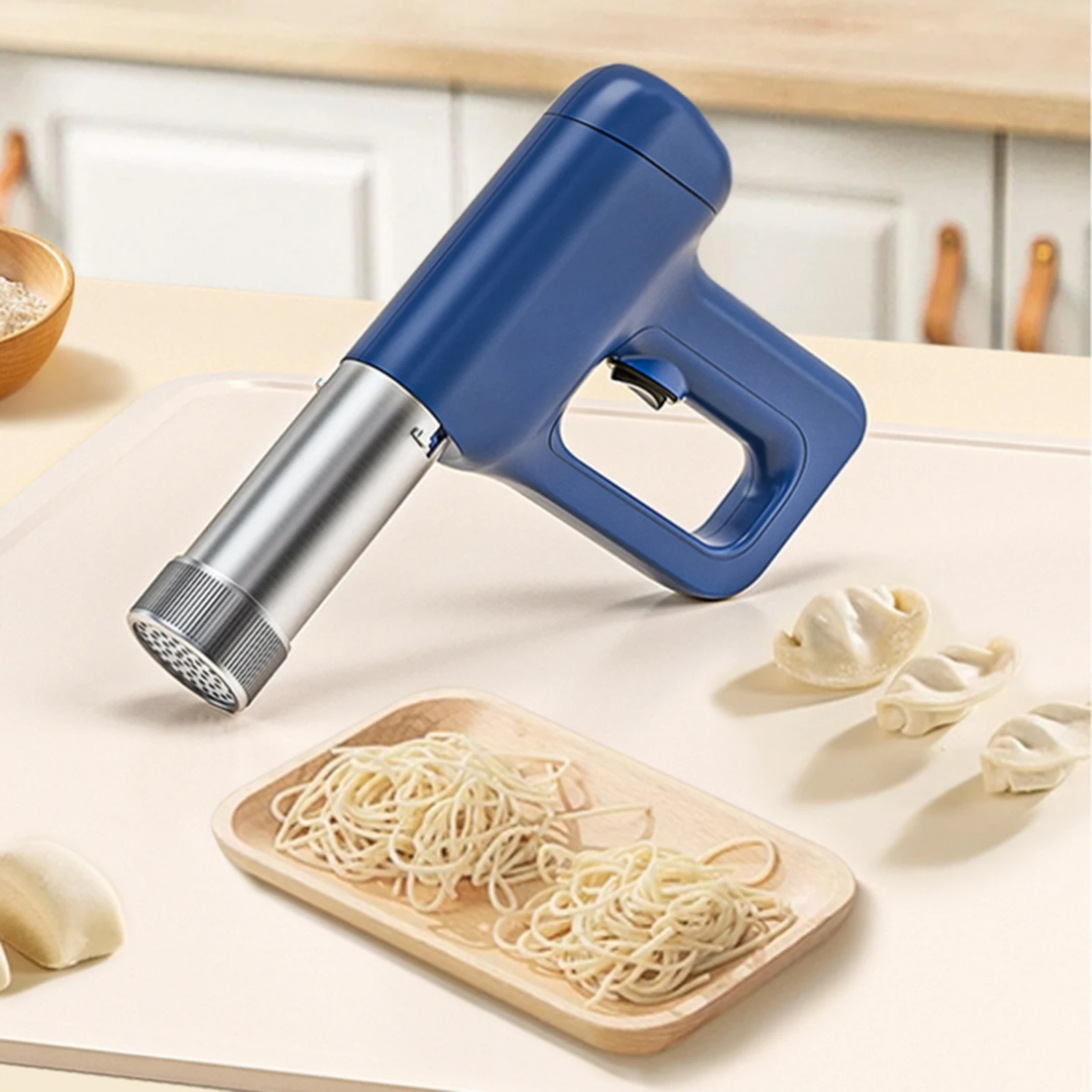 

Electric Handheld Pasta Makers Automatic Portable Noodle Ramen Machine Rechargeable Wireless One Button Control USB Charging