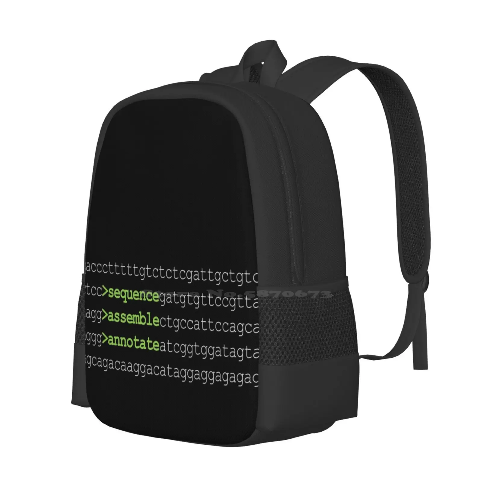 Bioinformatics Genome Sequence Assemble Annotate Dna Green New Arrivals Unisex Bags Student Bag Backpack Genome Bioinformatics