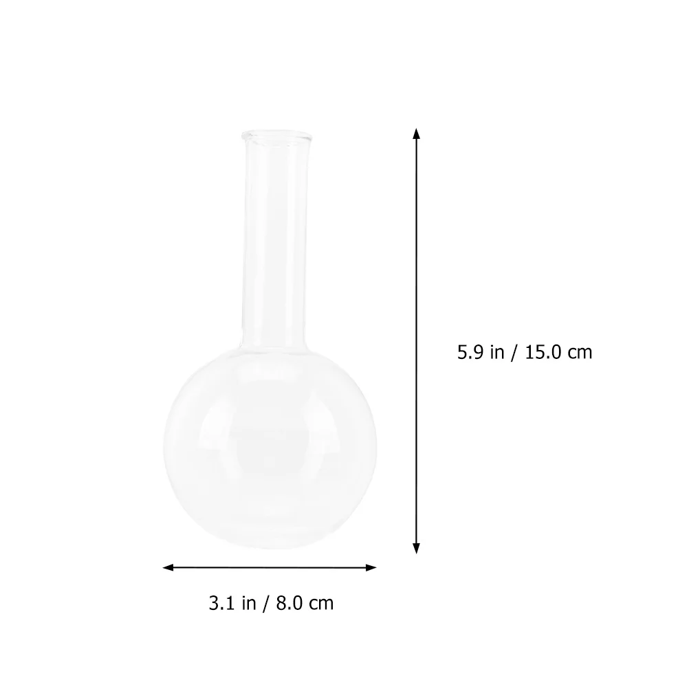 2 قطعة قارورة زجاجية مستديرة القاع أداة تجربة الكيمياء الشفافة قارورة مختبر خفيفة الوزن لدراسة العلوم #4