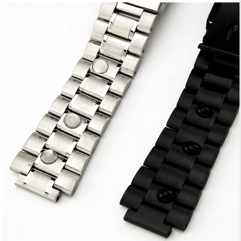 Refined steel watch band For Casio Black Knight MWA-100H MWD-100H male modified stainless steel watch strap wristband bracelet