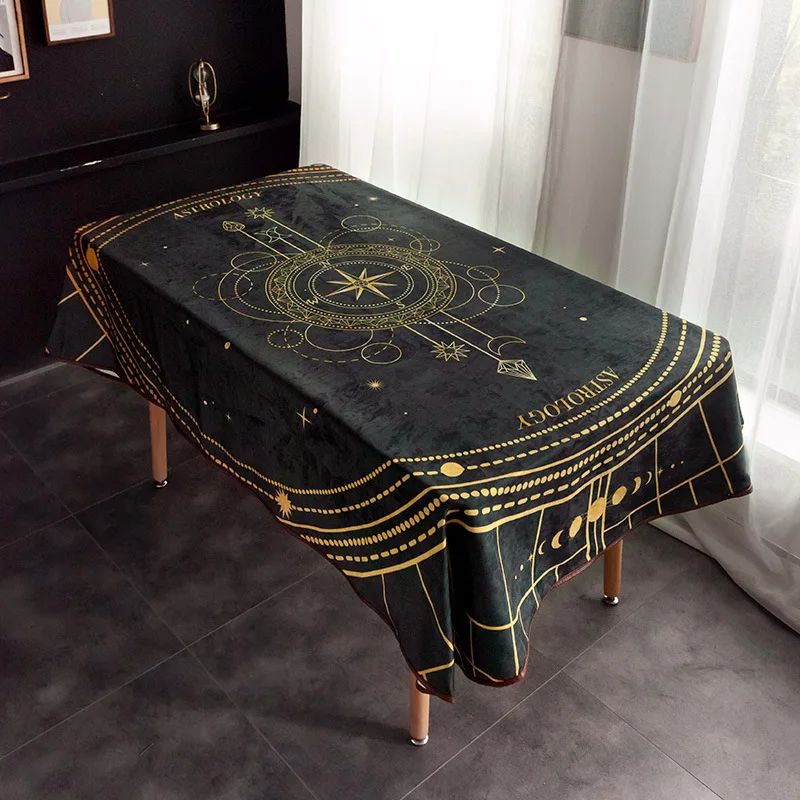 Nappe de tarot céleste VIKAMA, tissu imprimé esotérique pour salle à manger et accents décoratifs mystiques pour la maison