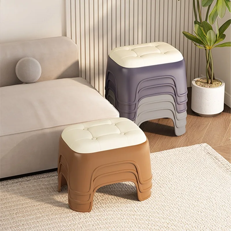 

Home plastic small square stool living room bathroom stool thickened small bench low stool kindergarten plastic stacked