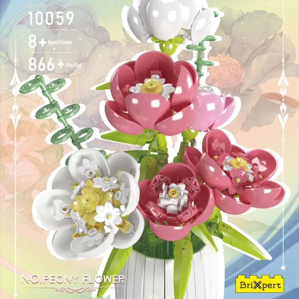 

Форма King Flower Series, мелкие частицы, строительные блоки, игрушечная модель для девочек, подарок для взрослых, искусственные цветы «сделай сам», растения