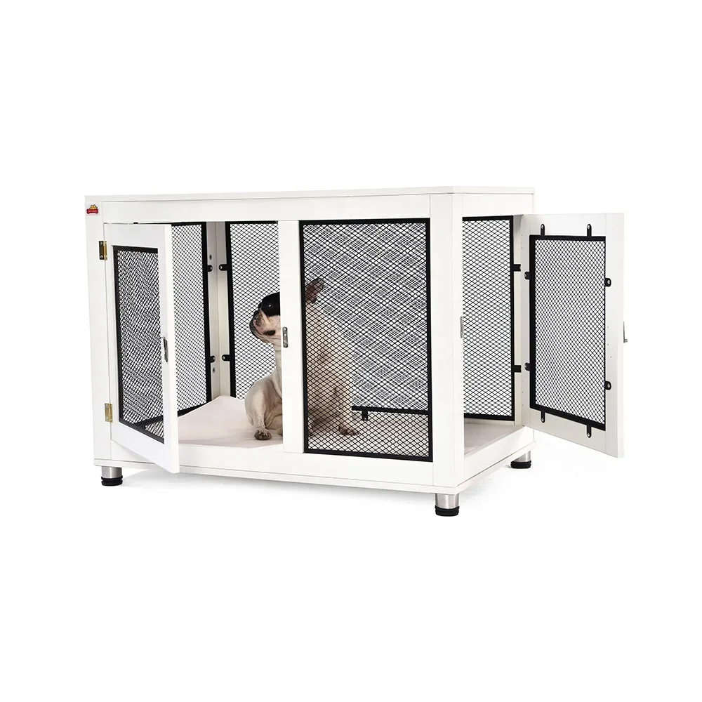 

z Modern Pet Furniture Style Indoor Dog Kennel House Large Double Doors Heavy Duty Wooden Pet Cage Dog Crate