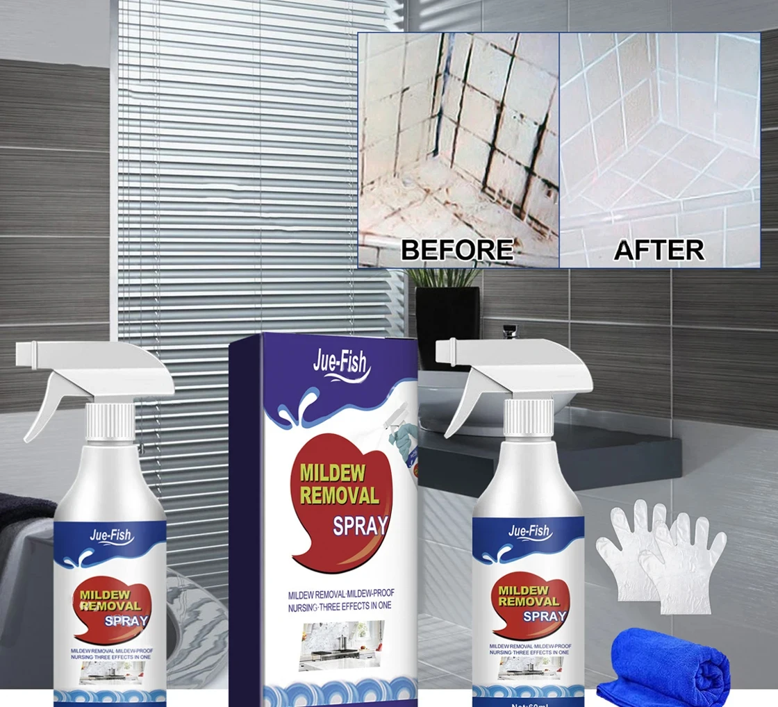 

Mold Remover Spray Furniture Tile Wall Stains Mildews Eliminating Damp Antibacterial Deodorizing Bathroom Kitchen Mould Removing