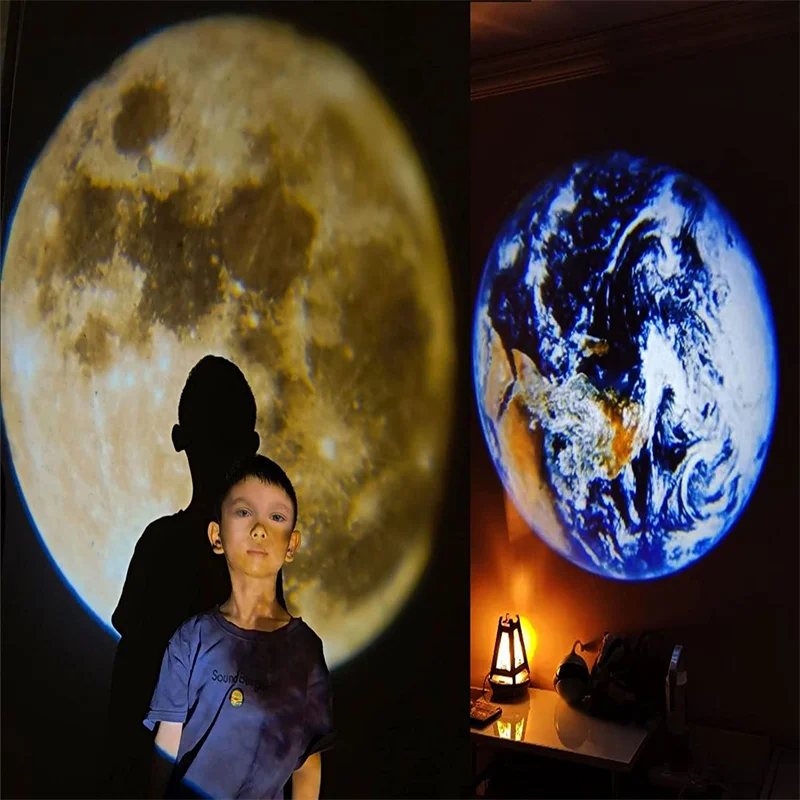 Ins Moon Projector Light Background Projector Photo Props Birthday Party Decoration Wall Lights Bedroom Decoration Night Light