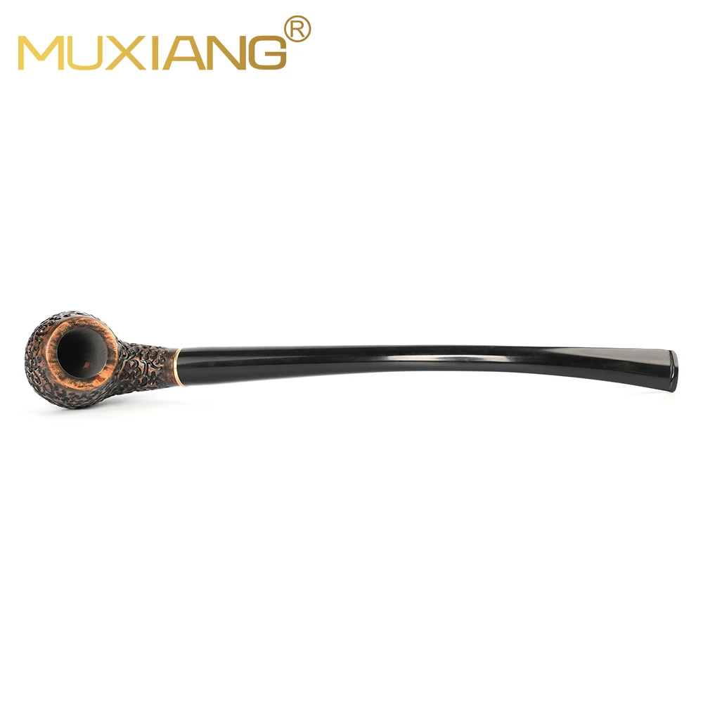 MUXIANG tobacco pipes, hand-carved briar pipe set, long reading pipe with cleaning accessories, 9mm pipe channel