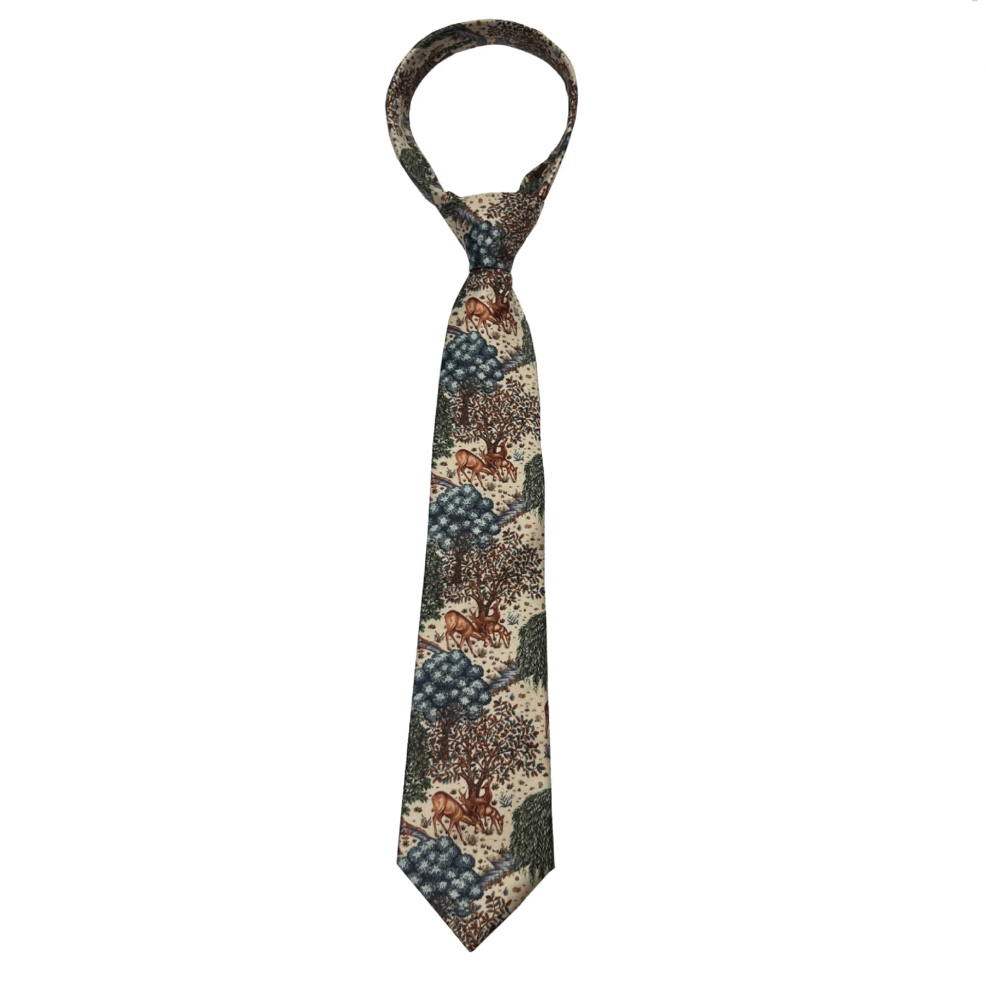 

Tie men's casual 8cm wide, retro British Italian printed Hong Kong style, artistic and antique, with floral patterns for women's