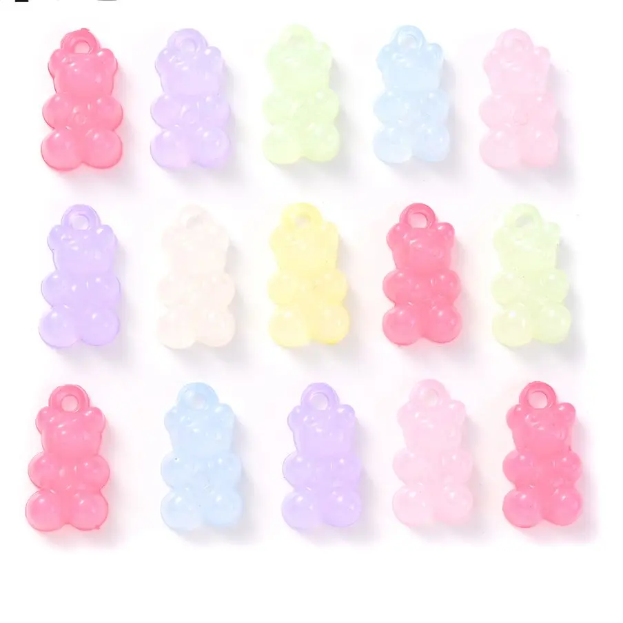 30 Stuks Snoep Schattig Dier Beer Hanger Kleur Beadscharms Kralen Voor Sieraden Maken Ketting Oorbel Armband Diy Accessoires