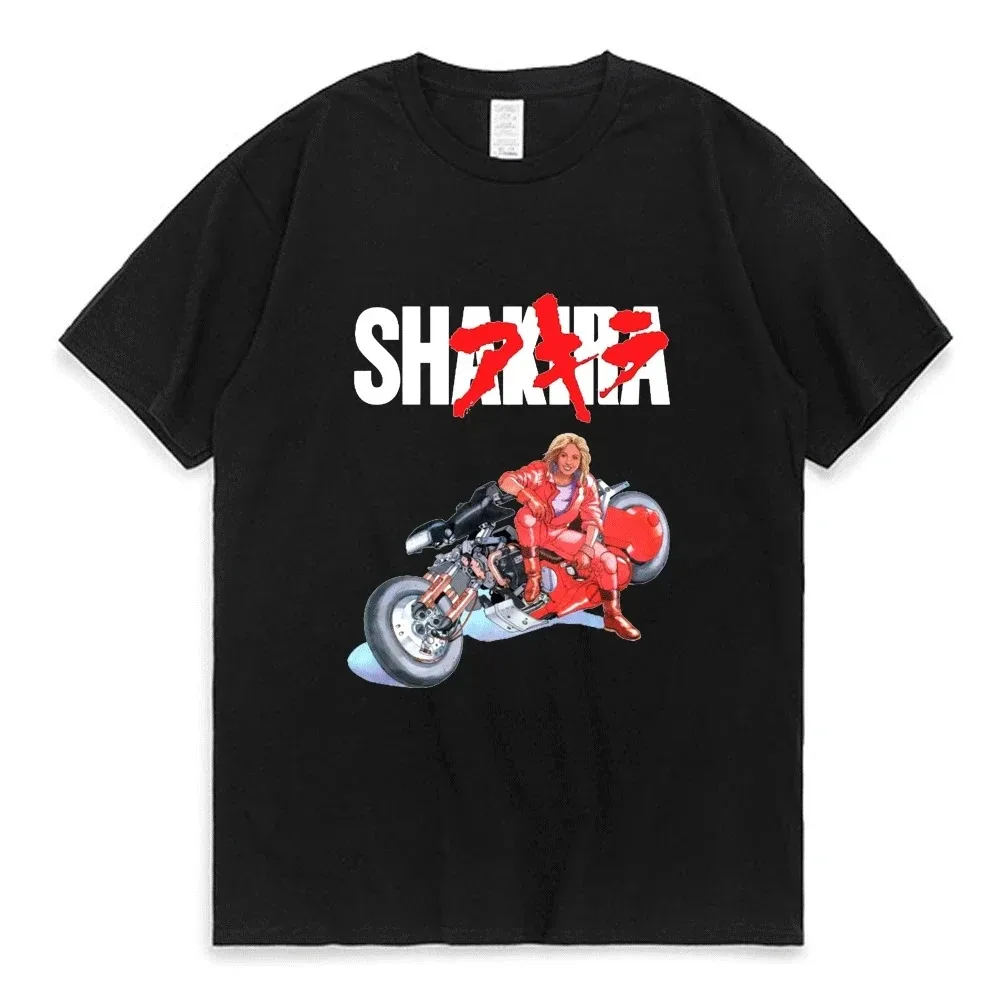 Shakira T Shirt Akira Shotaro Kaneda Motorcycle Japan Anime T-shirts Tokoyo Funny Oversized Streetwear Tee Shirt Men Women Tops