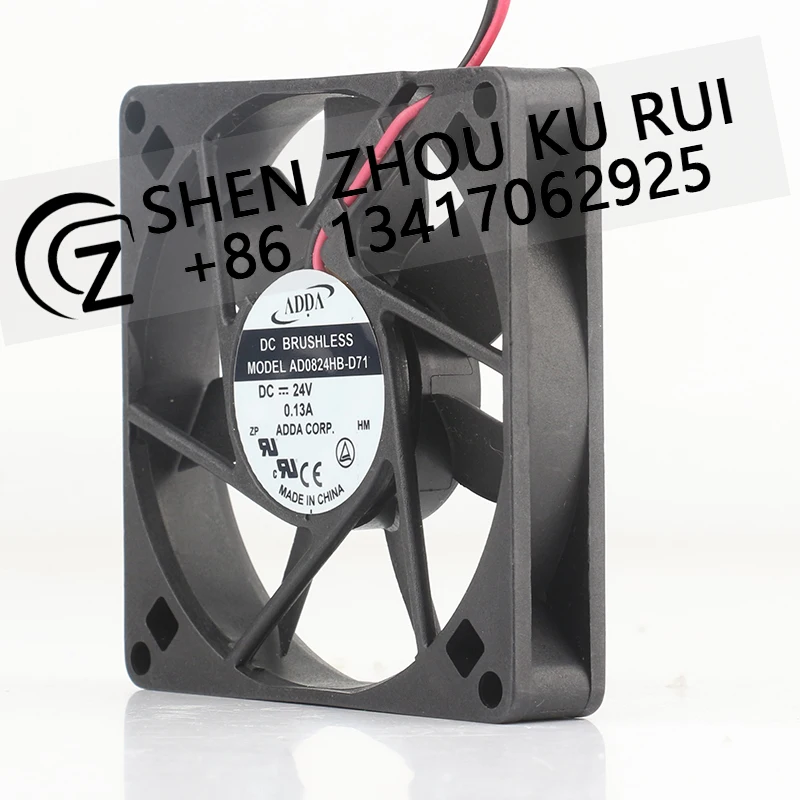 ADDA temperature control alarm 12V 48V DC24V 0.13A AC EC 8015 80X80X15MM 8CM Double ball bearing Server AD0824HB-D71 Cooling fan