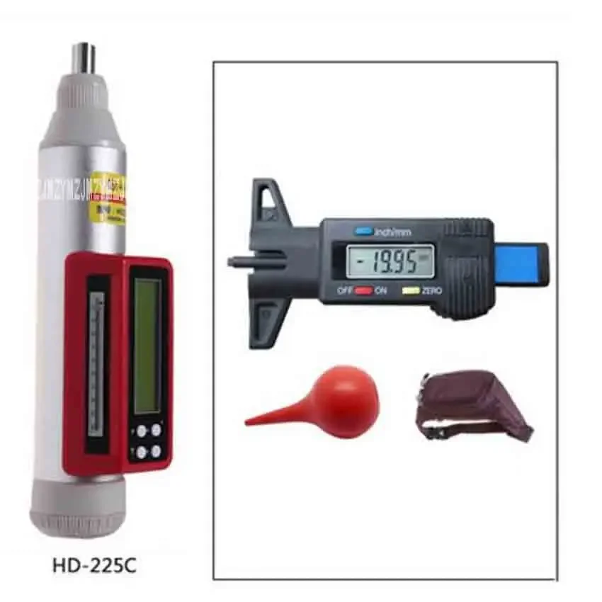 HD-225C Digital Display Mechanical Hammer Concrete Strength Tester Concrete Rebound Instrument + Carbonization Depth Ruler