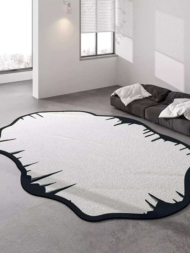 Irregular Large Area Living Room Carpet Luxury Modern Black Home Bedroom Rugs Decor Soft Comfortable Nordic Coffee Table Rug