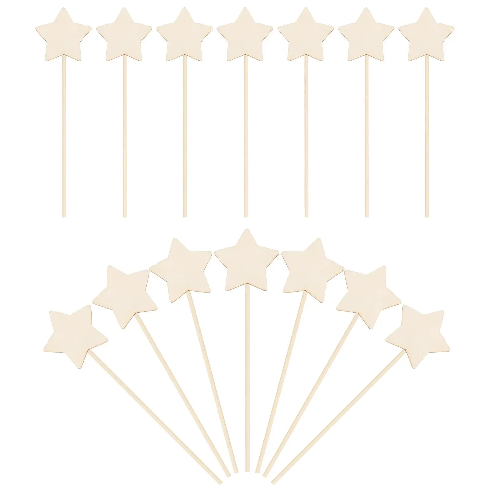 

15 Pcs Wand DIY Fairy Hand Painting Wooden Unfinished Glitter Sticks Educational Craft Accessories