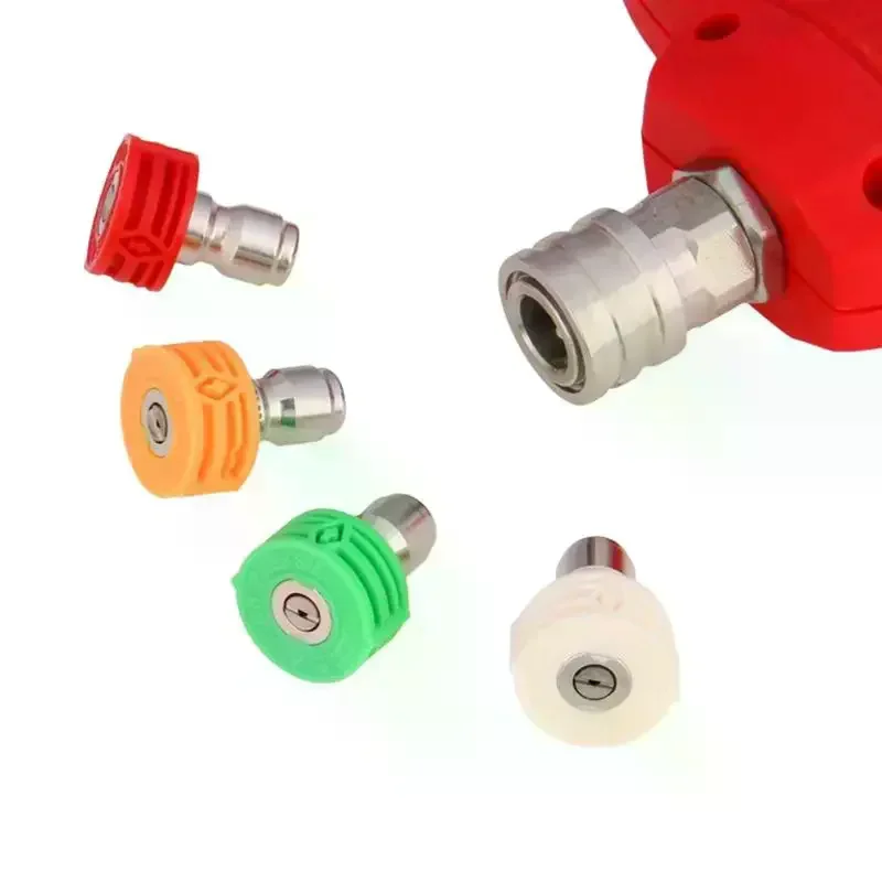 Car Wash Accessories 4-Color High-Pressure Washer Nozzle Quick Connector 1/4in High-Pressure Car Wash Quick Plug Nozzle