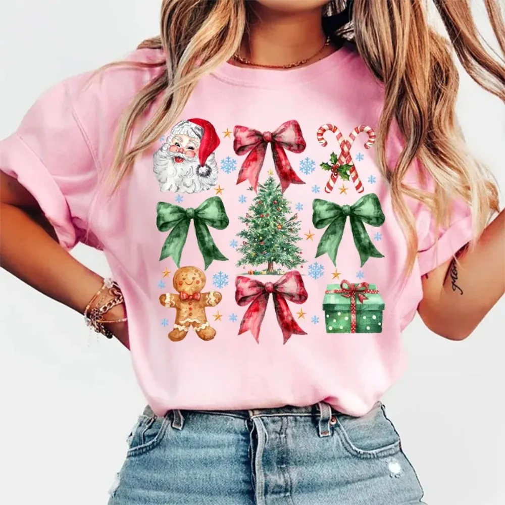 

Women's Plus Size Christmas T Shirt Christmas Tree Santa T-shirts Sweatshirts Clothing Fabric Winter Xmas Decor T-shirt