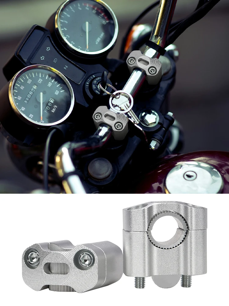 AliExpress Motorcycle Modification Accessories 22MM 28MM CNC Billet Handlebar Clamp Fat Bar Risers Mount Adaptor for Pit Dirt Bike Racing