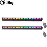 U'King 2Pcs 60W RGB 24LED Wall Wash Light Bar With Remote Controller DMX Stage Light Bar For Wedding Church Music Dance DJ Party