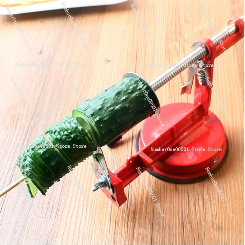 Hand Operated Cyclone Potato Slicer, Stainless Steel Spiral Cutter for Potato Tower, Multi-functional Rotary Chip Maker