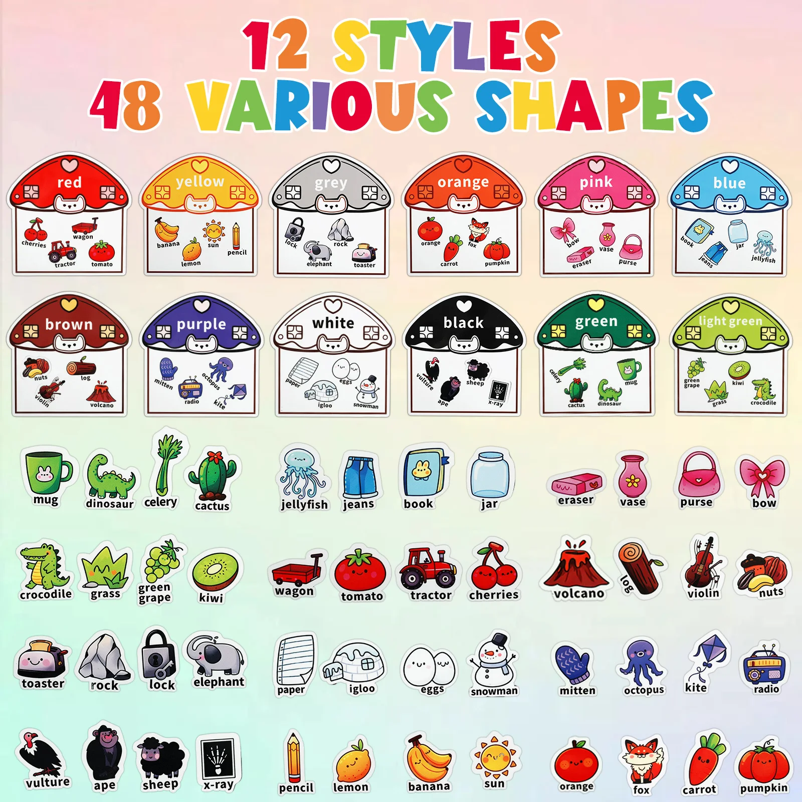 Magnetic Color Sorting Set Toys Magnetic Shapes Learning Colors Recognition Magnets Colors Matching Games Preschool Circle Time