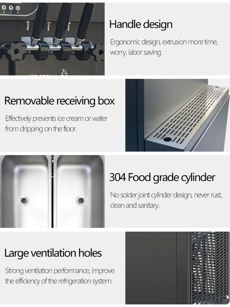 

Ice Creaam Machine 25-28L/H Automatic Commercial Soft Serve Icecream Maker Mike Ice Cream Making Machine for Business Price