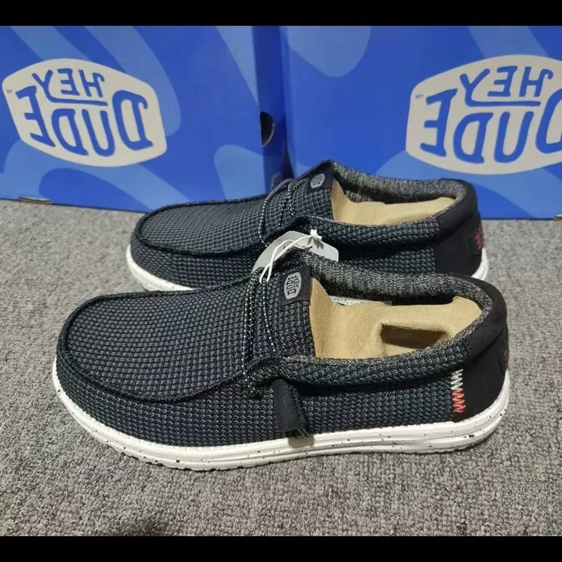 Black woven white sole