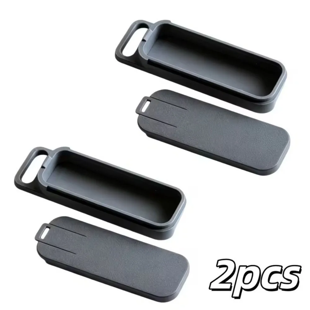 2pcs Portable Storage Case Mini Storage Box Plastic Sliding Lid Small Storage Box Compact Shape Handle Pocket Storage Box