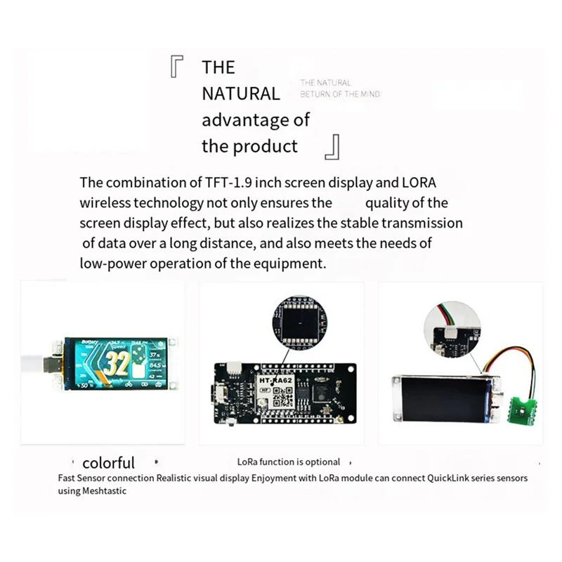 A92Z جديد 1.9 بوصة TFT شاشة ملونة ESP32-R8 وحدة SX1262 رقاقة بروتوكول لوراوان بلوتوث واي فاي