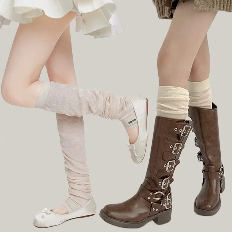 Fashion Women Autumn Winter Night Teaching Room Ballet Foot Socks Hose Stepping Cotton Leg Warmers Solid Color Pile Up Calf Sock