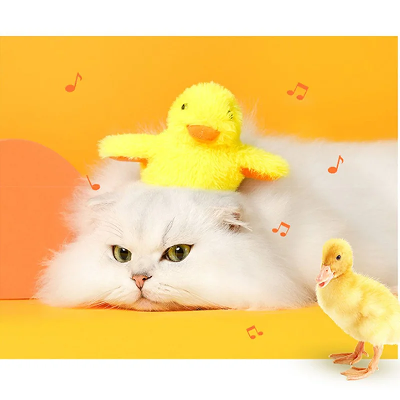 

Cat Toys Flapping Quacking Duck Electric Bird Rechargeable with Catnip Touch Activated Plush Toy Kitten Toy Interactive Toys
