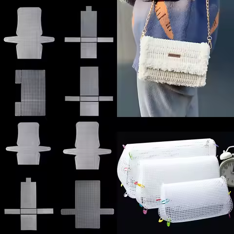 DIY Plastic Weaving Plastic Mesh Cloth White Craft Bag Fixed Grid Sheet Handmade Bags Making Grid Hook Bag Accessories
