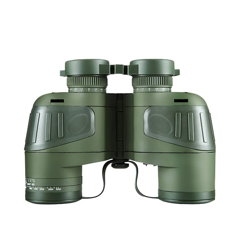 Marine Military Tactics 10x50 Waterproof Binocular with Rangefinder Compass BAK4 Prism FMC Lens Bino For Camping Hunting Boating