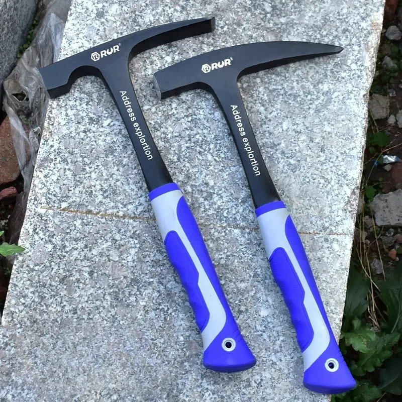 Professional Geological Hammer Quarrying Exploration Specific High-carbon Steel Metal Hammer Rubber Non-slip Handle Hand Tools