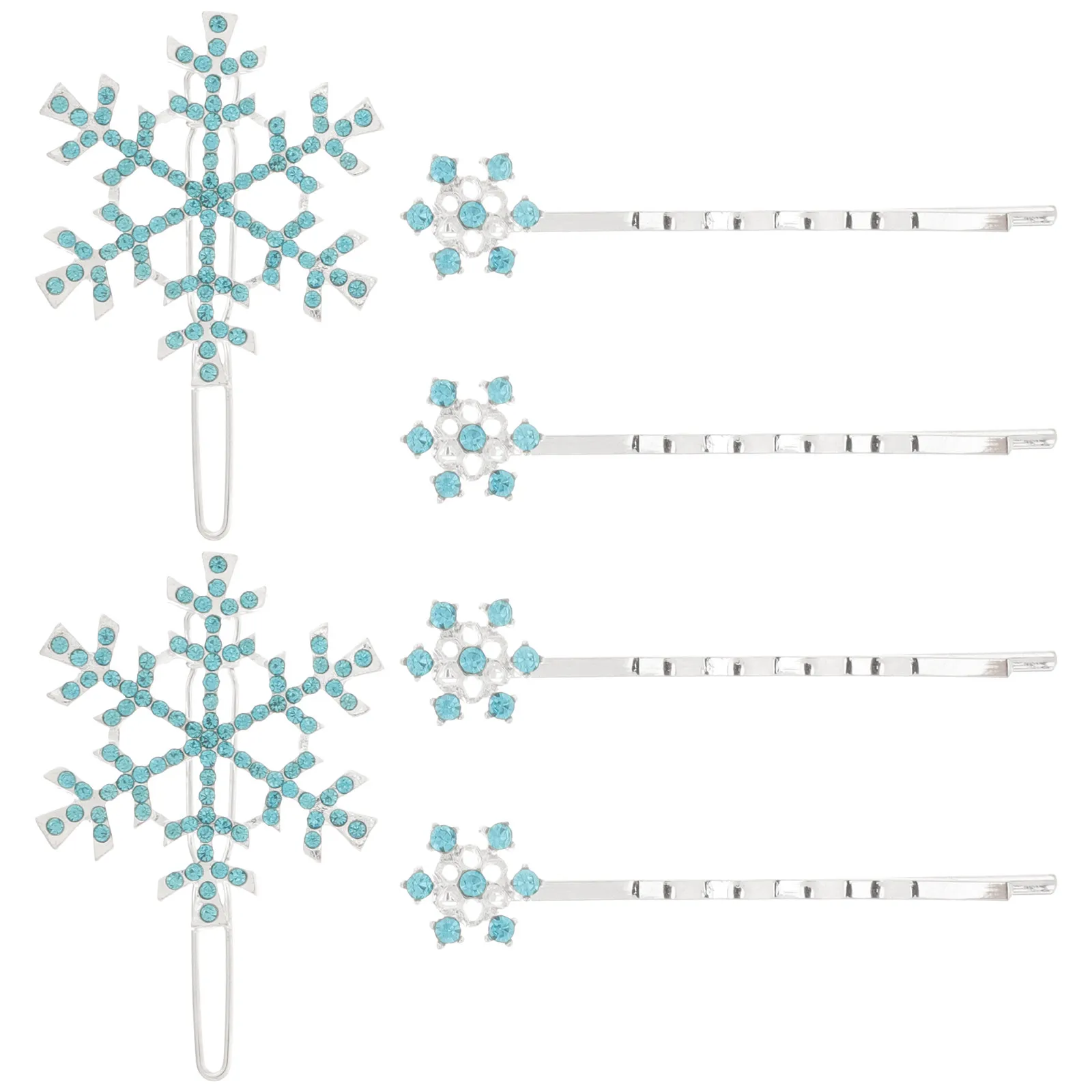

Набор из 6 заколок для волос в форме снежинок, детские аксессуары для волос, декоративные заколки-шпильки со стразами для девочек