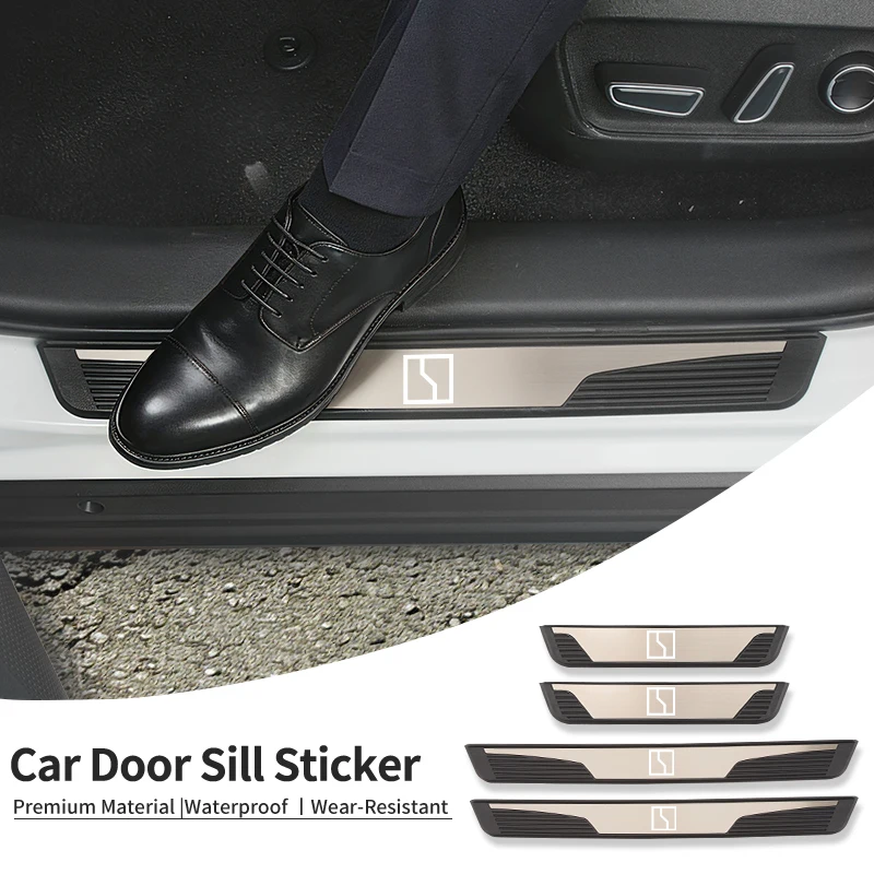 Car Door Sill Sticker Stainless Steel Anti-Scratch Protector For Zeekr 001 FR 007GT EX1E MIX X 007 009 7X