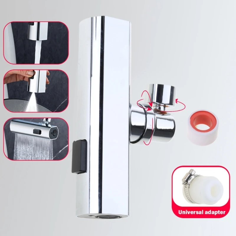 Attacco per rubinetto da bagno con schiuma velocità con regolazione angoli multipli con rotazione 360° per
