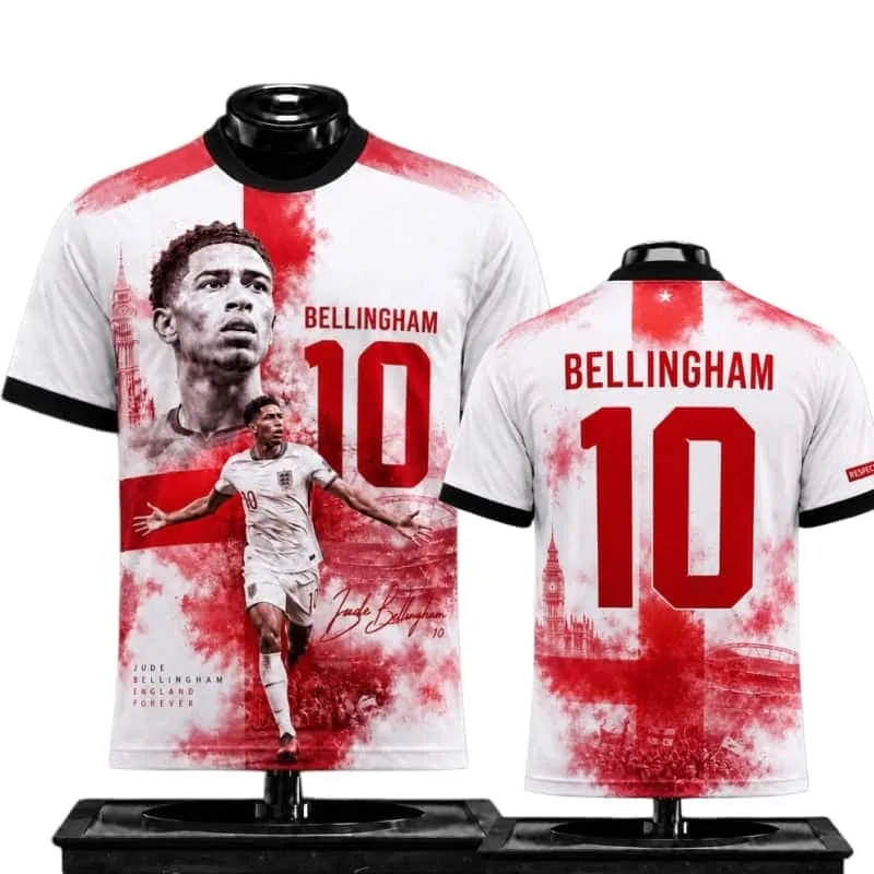 2026 New England Bellingham No. 10 maillots commémoratifs, t-shirt à manches courtes décontracté et sportif de style streetwear, unisexe, assorti pour toute la famille