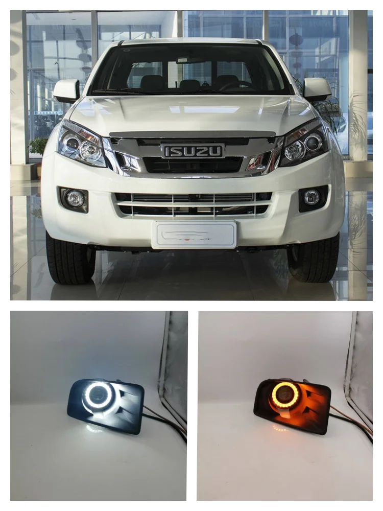 

Комплект светодиодных противотуманных фар для ISUZU DMAX D-MAX 2012 2013 2014 2015, передние противотуманки с ангельскими глазками, дневные ходовые огни, аксессуары для бампера.