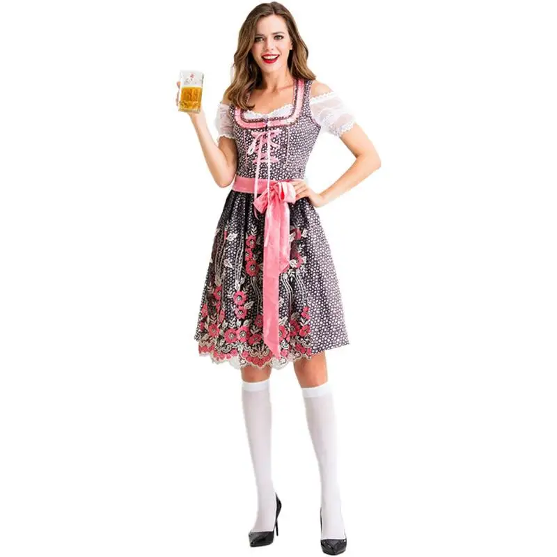 Kostium kelnerki na Halloween, strój do odgrywania ról, spódnica, strój sceniczny, festiwal, strój dla kobiet, odzież tradycyjna