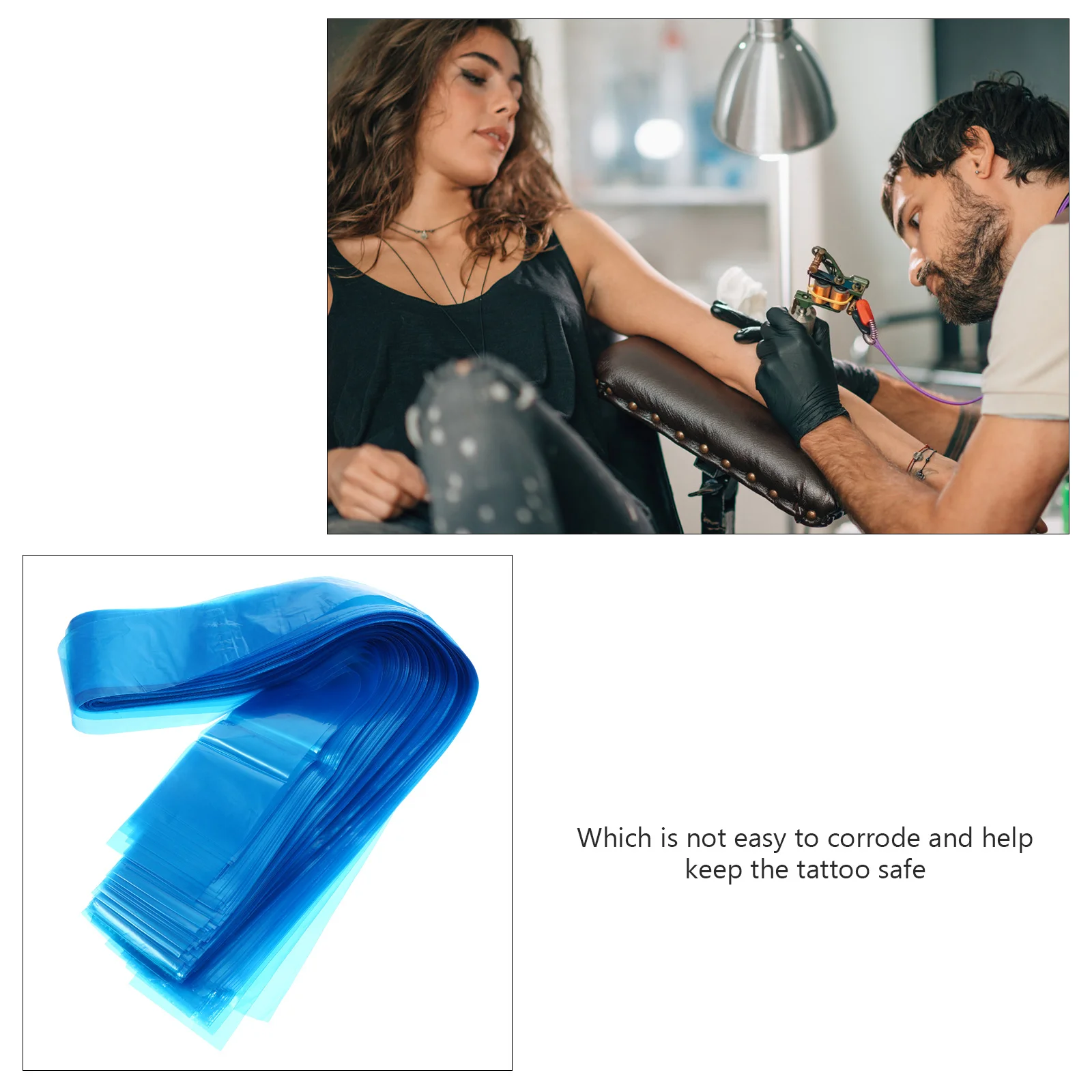 

125pcs Tattoo Clip Cord Sleeve Disposable Plastic Cover For Ink Protection Dust Proof Line Protector Storage Bag Hook Line Pouch