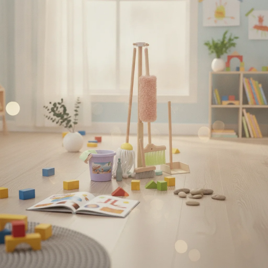 kids-cleaning-set-role-playing-fun-kids-broom-and-mop-set-realistic-design-toy-cleaning-tools-with-stand-storage