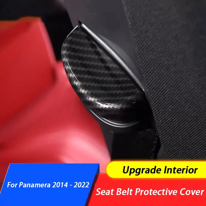 

For Porsche Panamera 2014 2015 2016-2022 Interior Accessories Carbon Fiber Pattern Car Seat Safety Belt Decoration Cover Trim