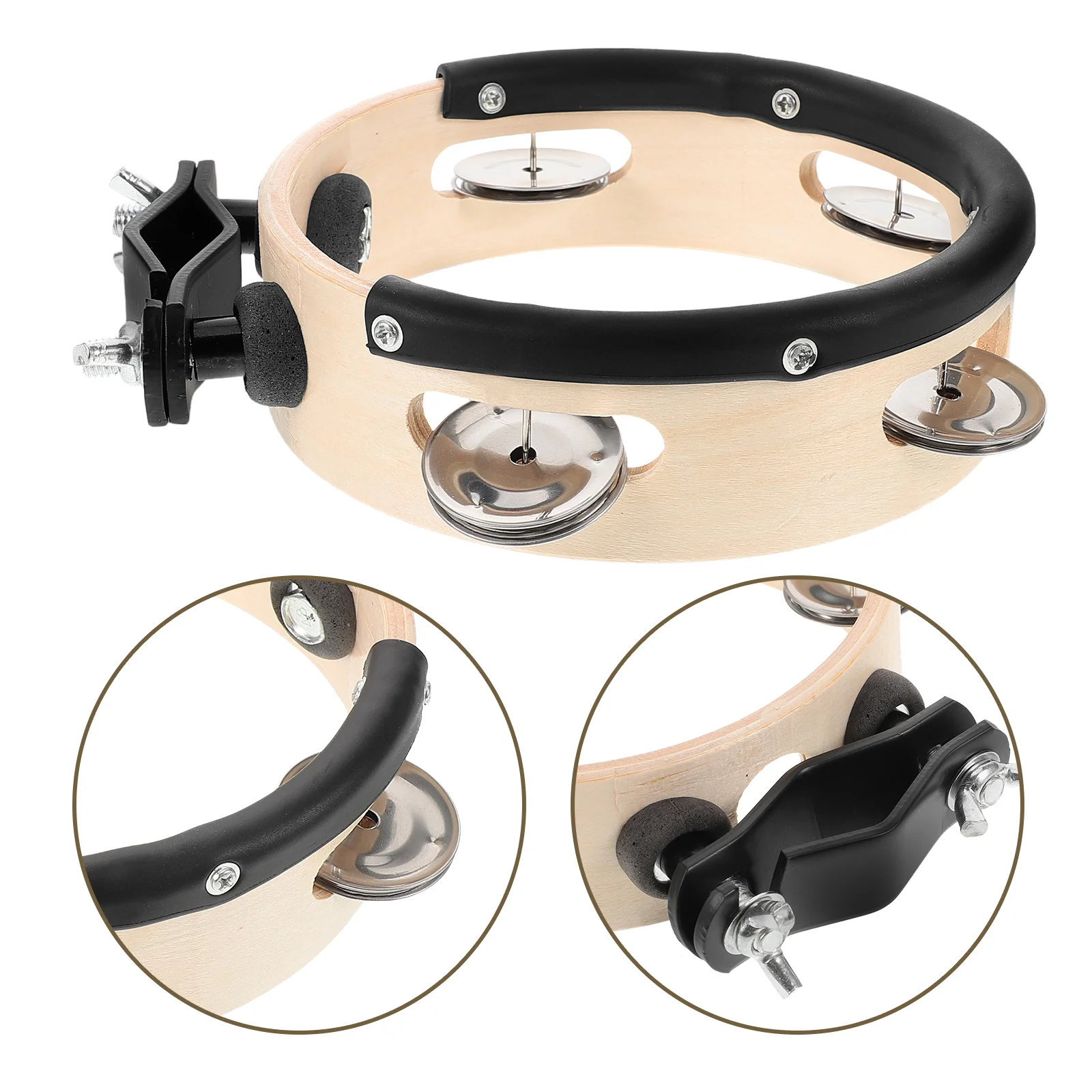 s 6 Inch Round Tambourine Bell for Drum Set Easy Installation Cymbal Hat Construction Crisp Tone Versatile
