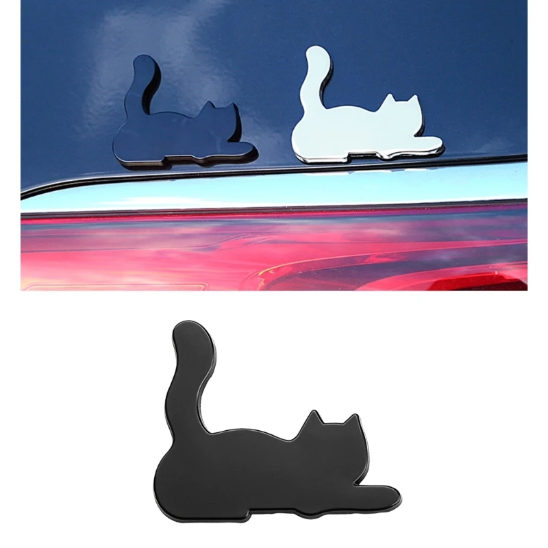 Lovely Cats Pattern Metal Vehicle Decal Ornament Badge 6 x 5 Profile Accent for Car Body Panels Universal Decoration Stickers