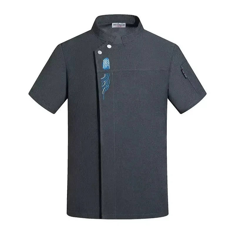 シェフ制服ケータリング作業服ヘッドシェフシャツクッキングコートシェフジャケット夏レストラン理髪店女性ウェイターシャツ